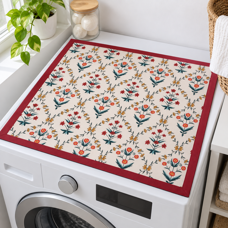 Mat placed on a washing machine top