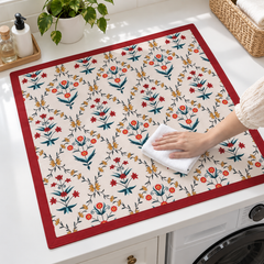 Wiping the mat with a cloth