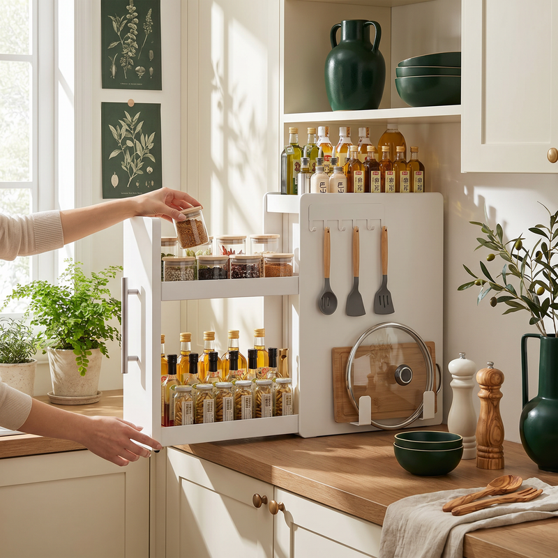 Pull-Out Kitchen Storage Rack