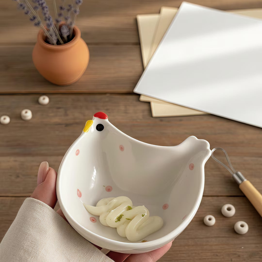 Hen-Shaped Ceramic Dip Bowls – Durable & Easy to Clean