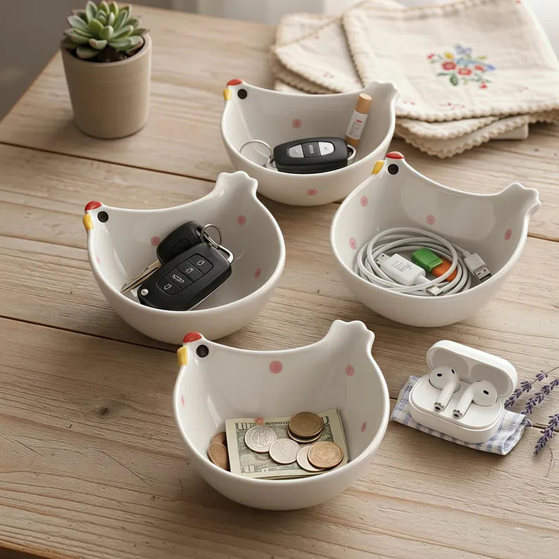 Hen-Shaped Ceramic Dip Bowls – Farmhouse Kitchen Decor