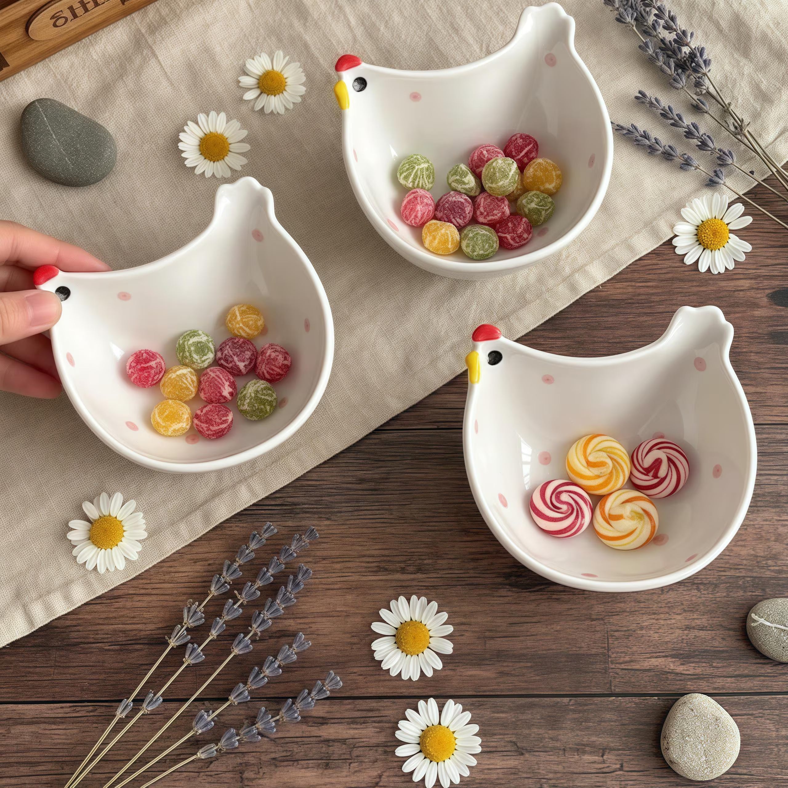 Hen-Shaped Ceramic Dip Bowls – Versatile Mini Bowls