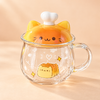 Cute Cat Lid Glass Mug