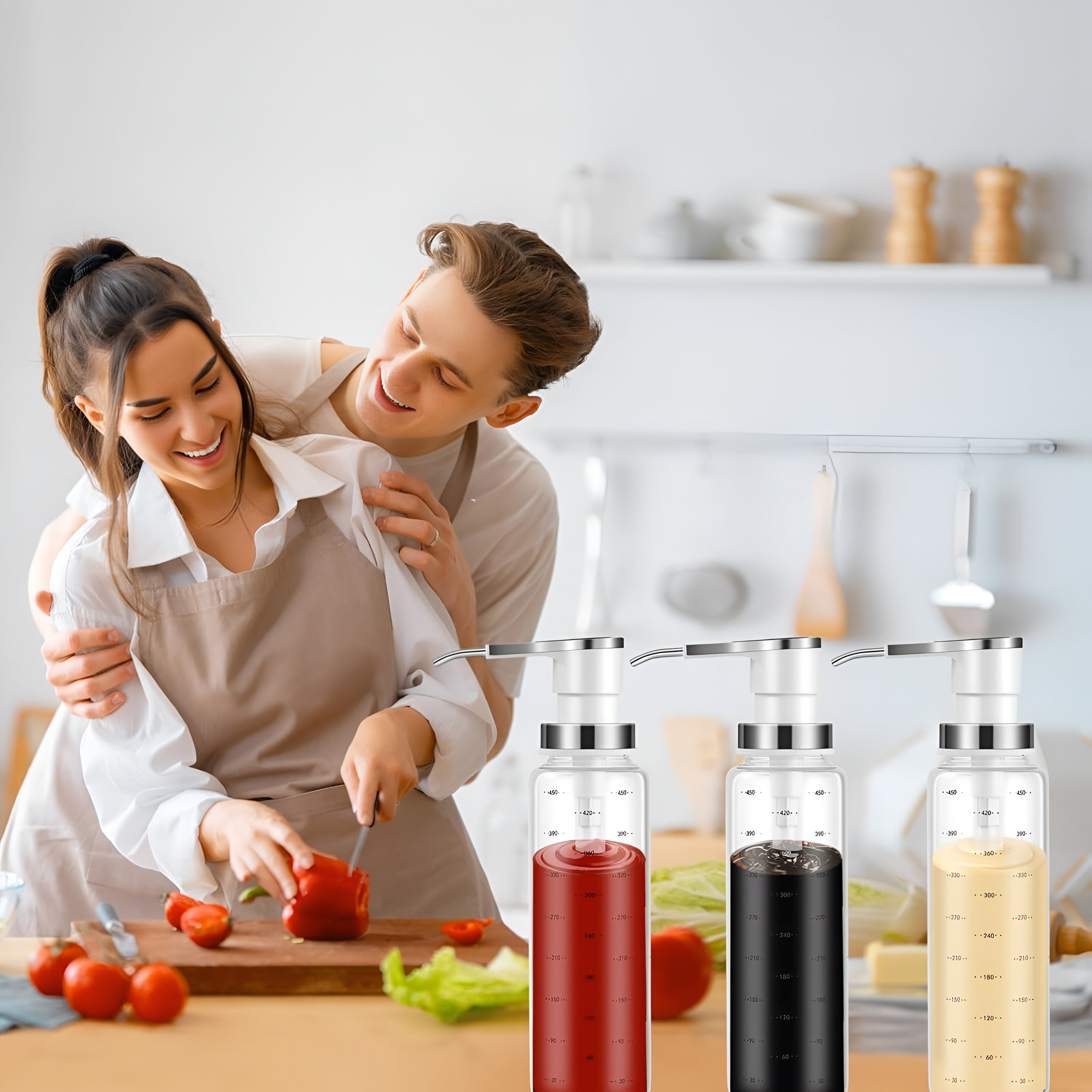 Glass Sauce Dispenser – High-quality glass material