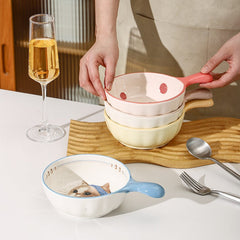 Cartoon Ceramic Handle Bowl