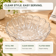 Clear Petal Fruit Bowl feature overview