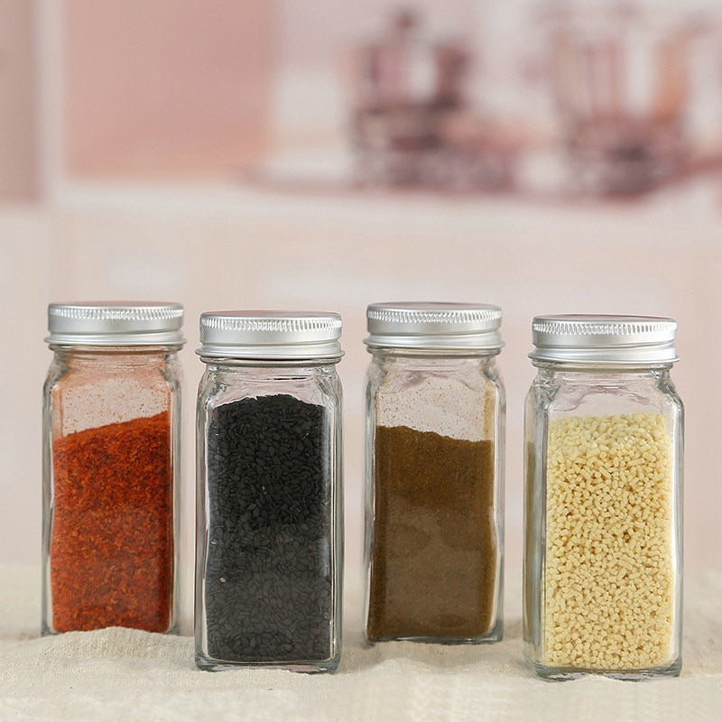 Glass Spice Jars + Labels Roll & Funnel