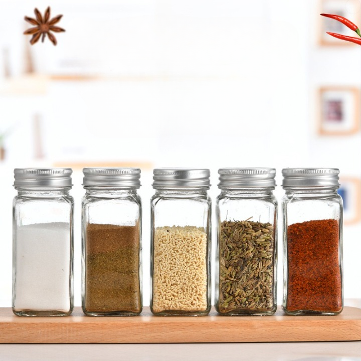 Glass Spice Jars + Labels Roll & Funnel