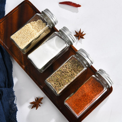 Glass Spice Jars + Labels Roll & Funnel