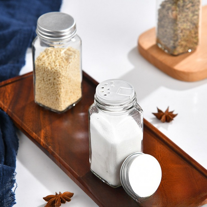 Glass Spice Jars + Labels Roll & Funnel