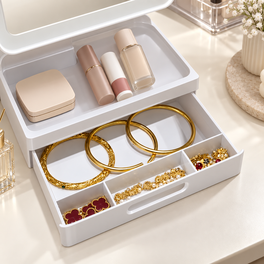 Drawer compartments for bangles and earrings