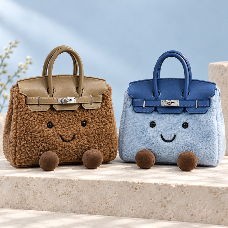 Lil Birkin Handbag — 06 olive and blue