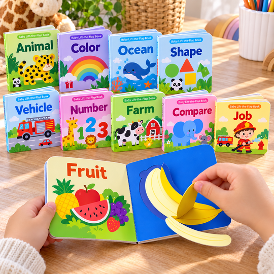 Interactive Fruit mini learning book with lift-the-flap page