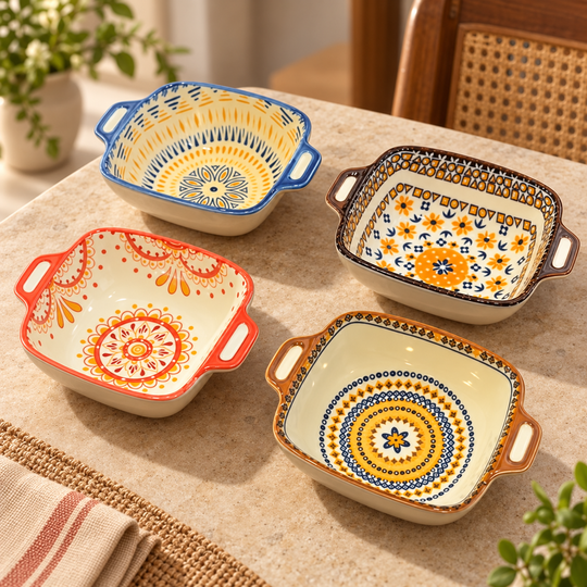 Mandala Dip Serving Bowl four-piece set