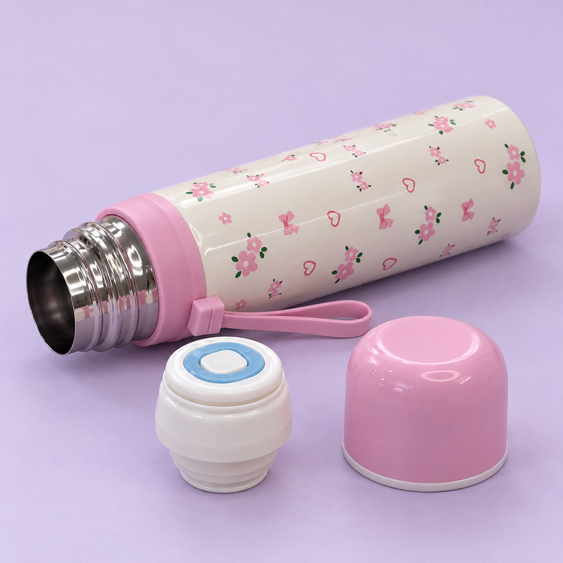 Pastel Travel Flask open components