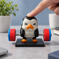 Penguin Powerlift Desk Toy — 04 press and play png