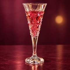 Prism Beverage Goblet with ruby beverage