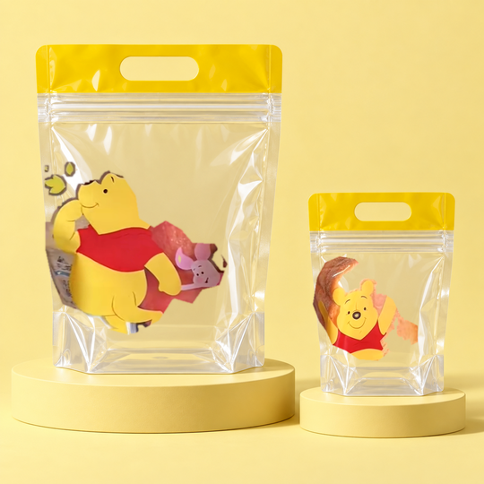 Pooh Bear storage bag size comparison