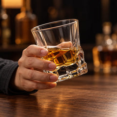 Sculpted Sip Glass — in hand