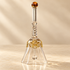 Shubh Glass Pooja Bell amber brown tip hero