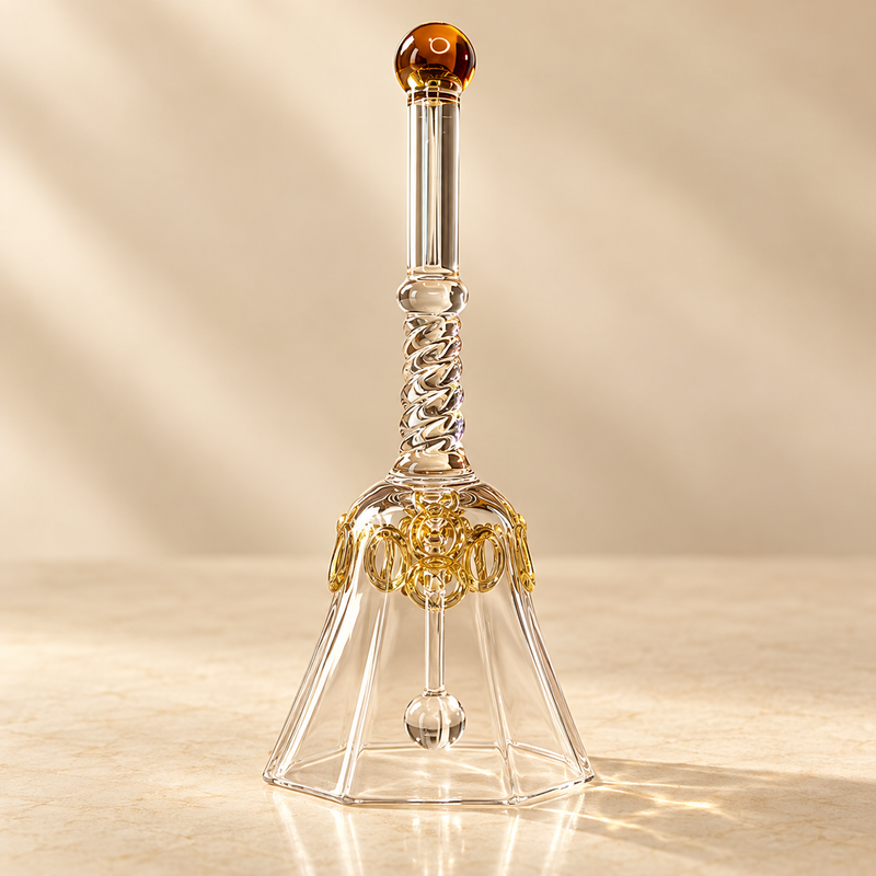 Shubh Glass Pooja Bell amber brown tip hero