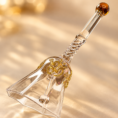 Shubh Glass Pooja Bell amber brown tip, view 4