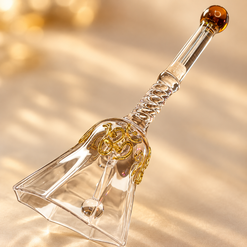Shubh Glass Pooja Bell amber brown tip, view 4