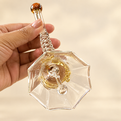 Shubh Glass Pooja Bell amber brown tip, view 6
