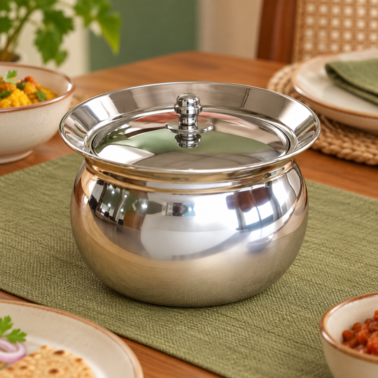 SilverNest serving pot on dining table