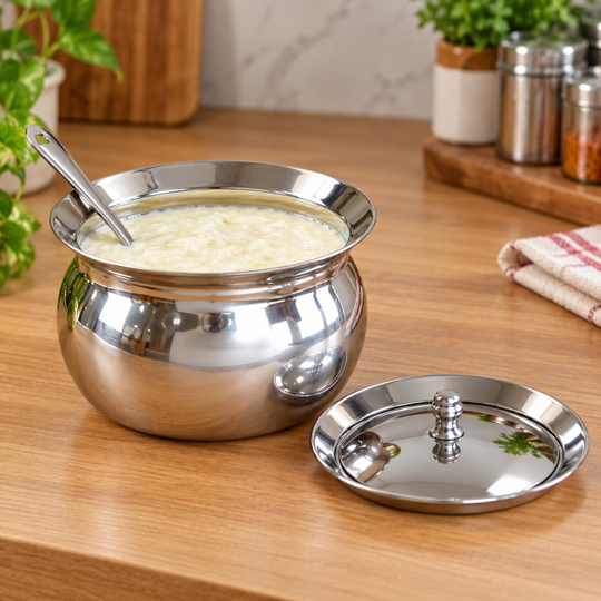 SilverNest pot holding creamy food