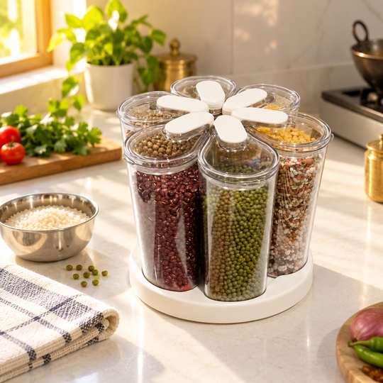 Six Jar Kitchen Organizer use