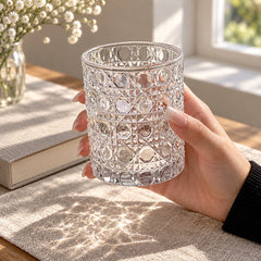 Hand holding the Sparkle Diamond Drinking Glass