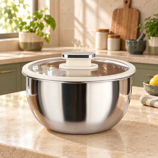 Steel Prep Bowl with Lid hero view