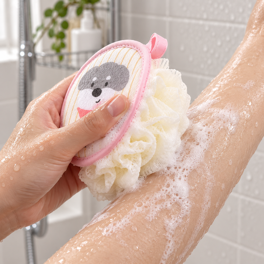 Bubble Bath Scrubber creating lather during use