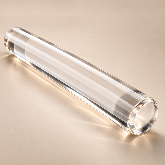 Close-up of the clear one-piece acrylic rolling pin