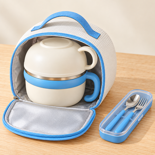Two-Tier Comfort Lunch Bowl carry bag and cutlery