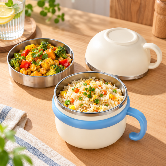 Two-Tier Comfort Lunch Bowl with separated meal