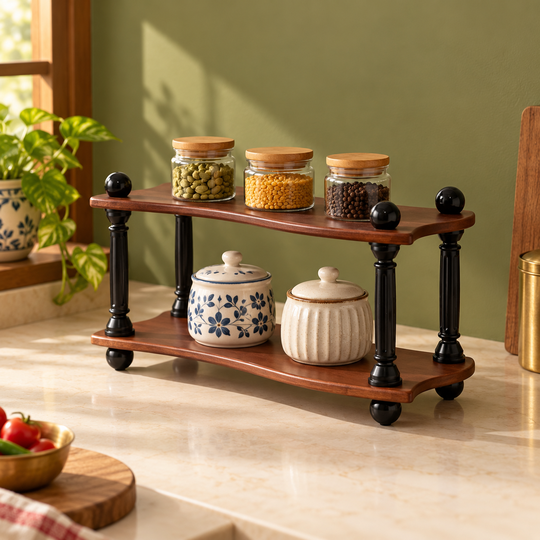 Two Tier Countertop Organizer 02-jars