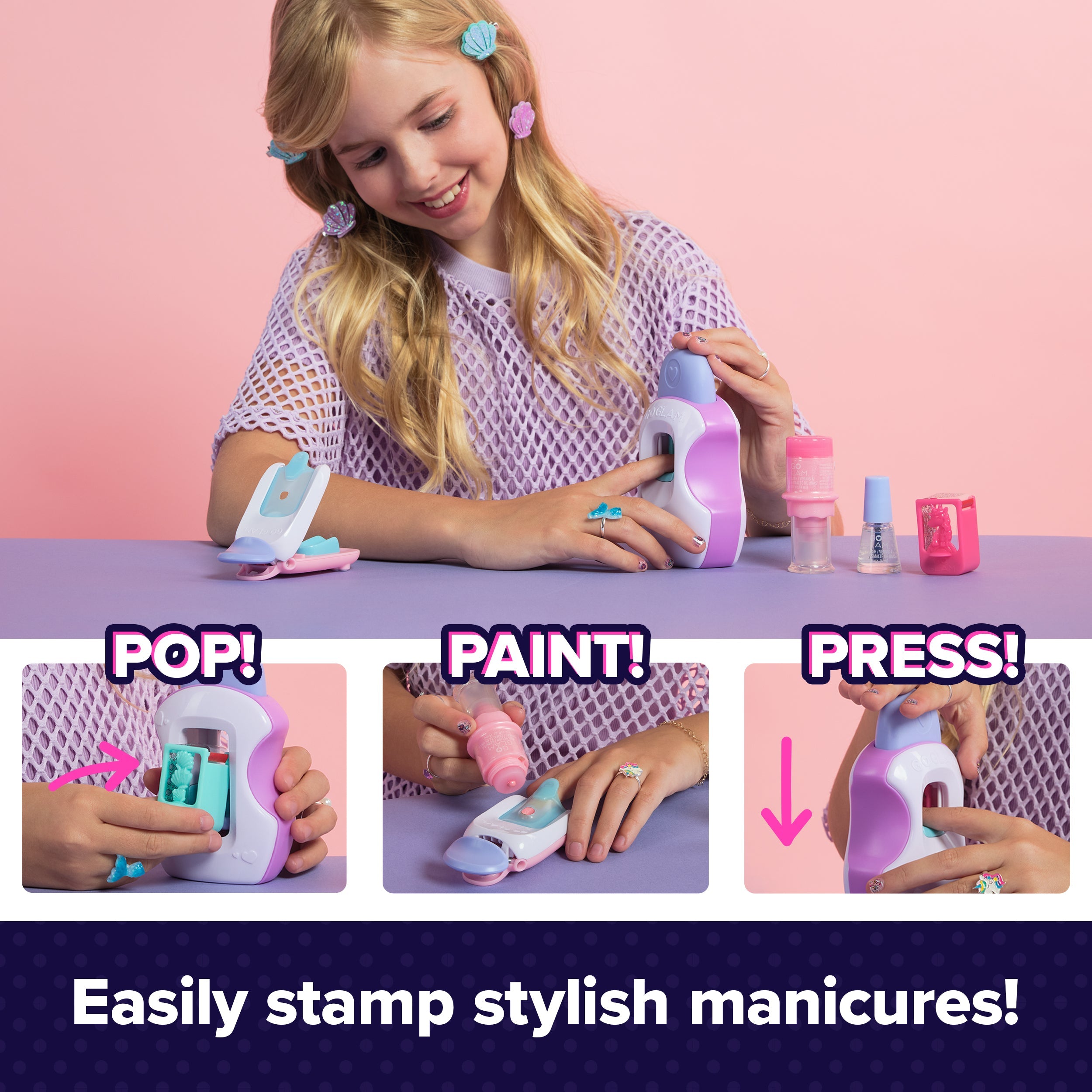 Nail Art Stamper Kit – Vibrant & Long-Lasting Colors!