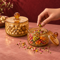 Vintage Amber Glass Jar used for mukhwas