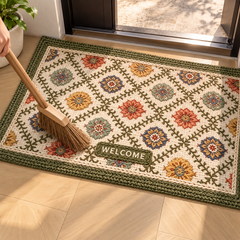 Vintage Garden Mat being swept