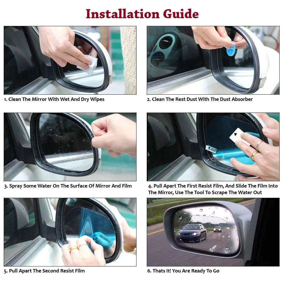 Side Mirror Protection Film ( Oval - 4 Pcs)