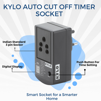 Automatic Cut Off Timer Socket Plug