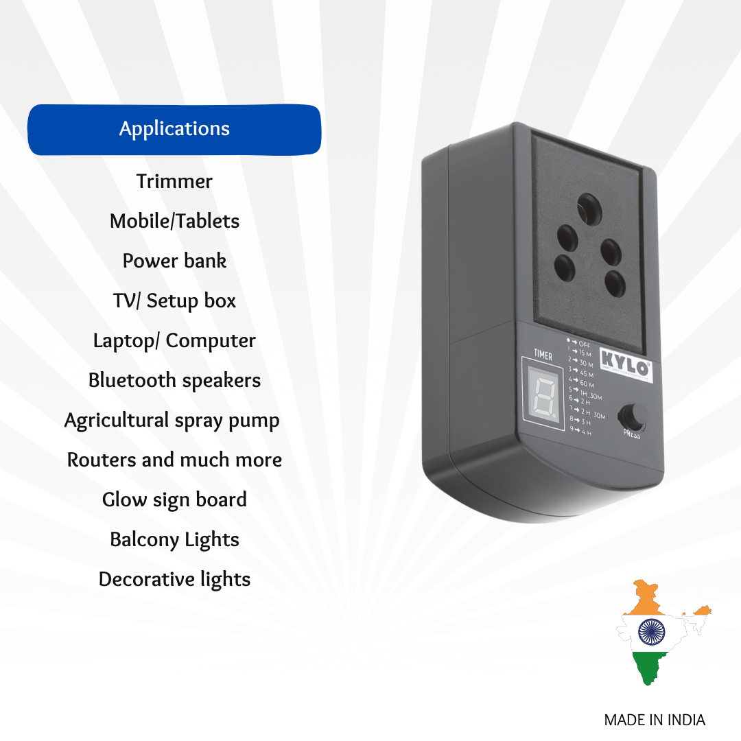 Automatic Cut Off Timer Socket Plug