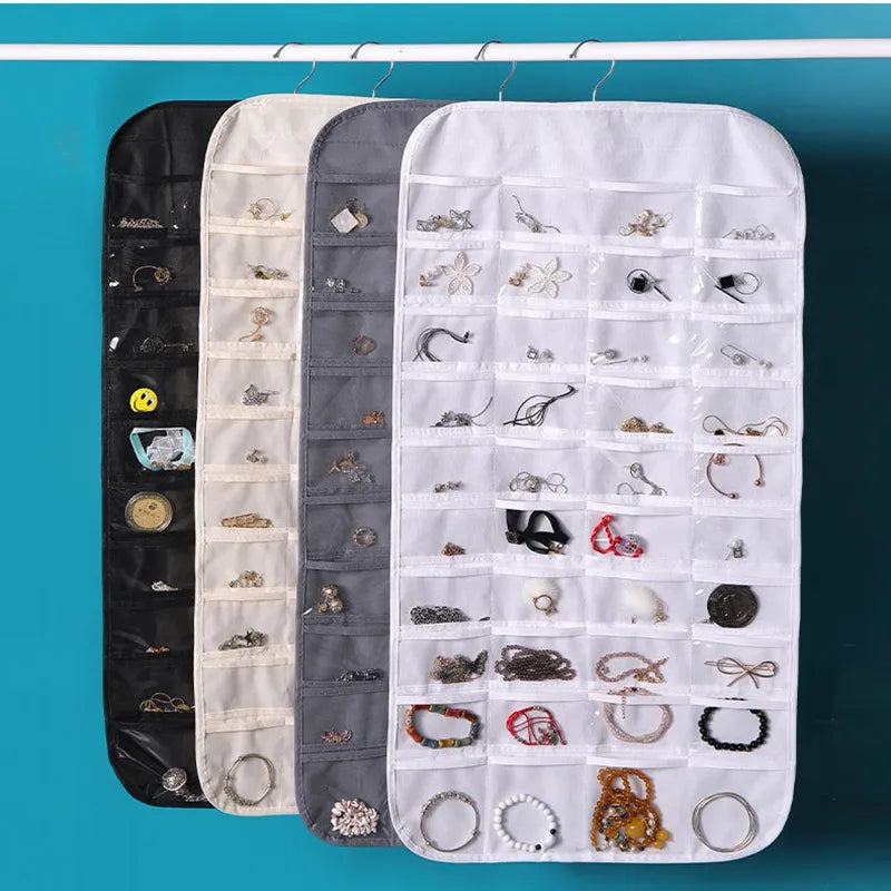 Double Sided Jewelry Hanging Bag (36 Pockets)