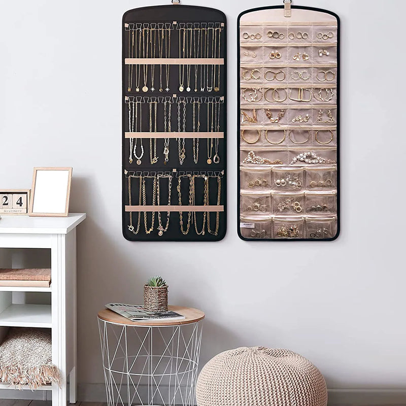 Double Sided Jewelry Hanging Bag (36 Pockets)