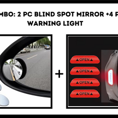 Blind Spot Mirror(2pc)+ Warning Sticker(4pc)