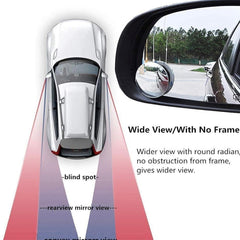 Blind Spot Mirror(2pc)+ Warning Sticker(4pc)