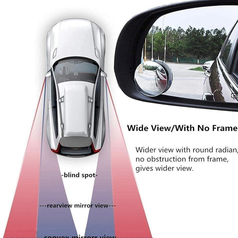 Blind Spot Mirror(2pc)+ Warning Sticker(4pc)