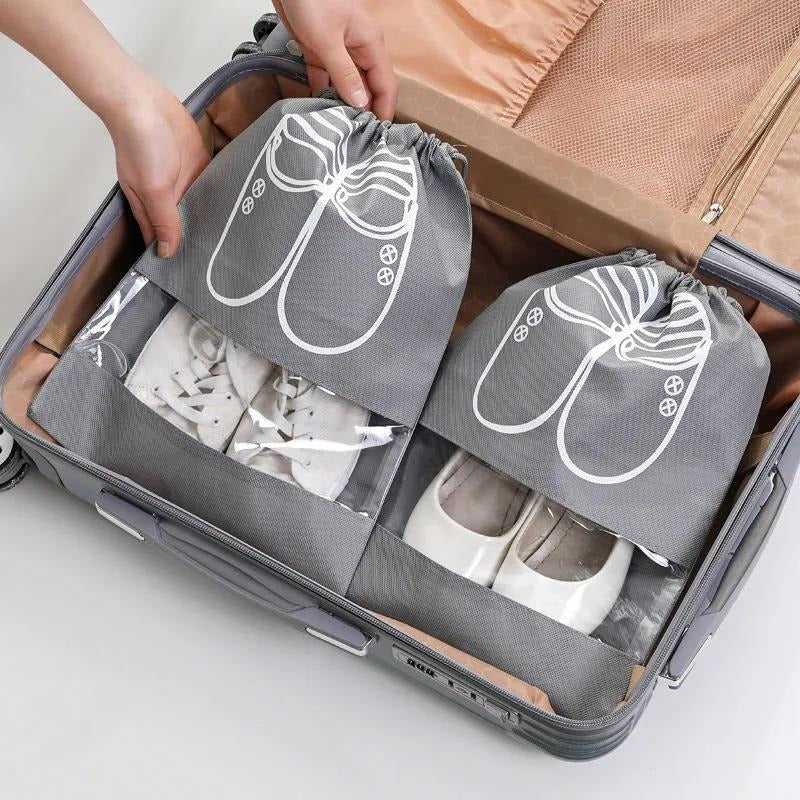 Travel Shoe Bags (Pack of 10 Bags - Random Colour)